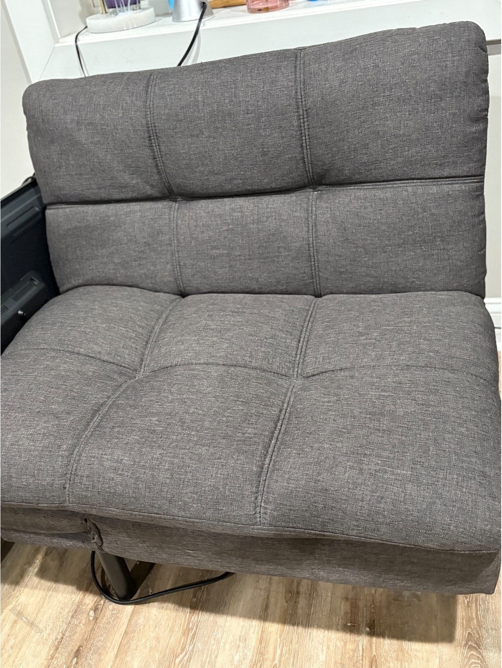 Gray upholstered accent chair
